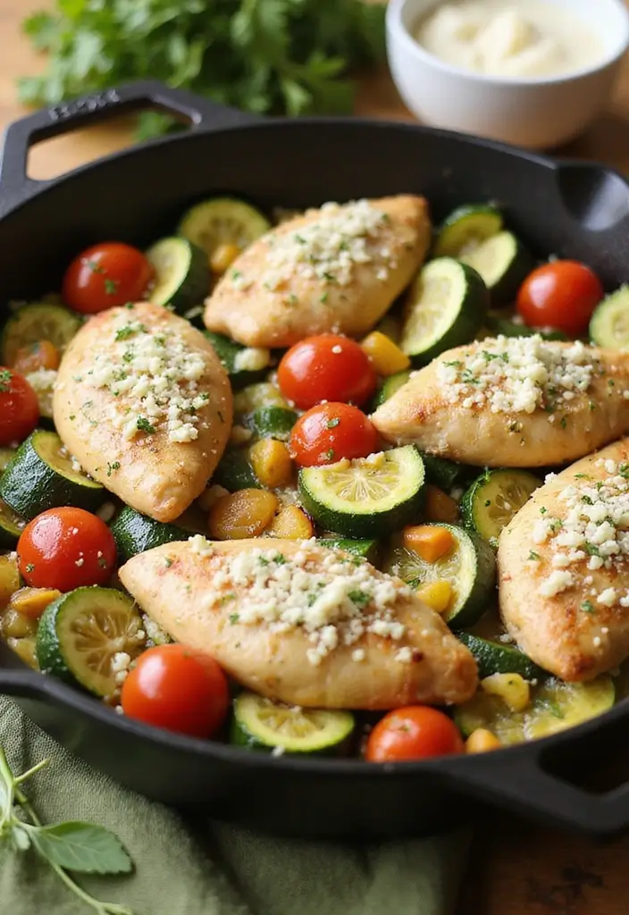 25 Easy Keto Chicken Breast Recipes That Save Time - 15. Chicken Zucchini Skillet