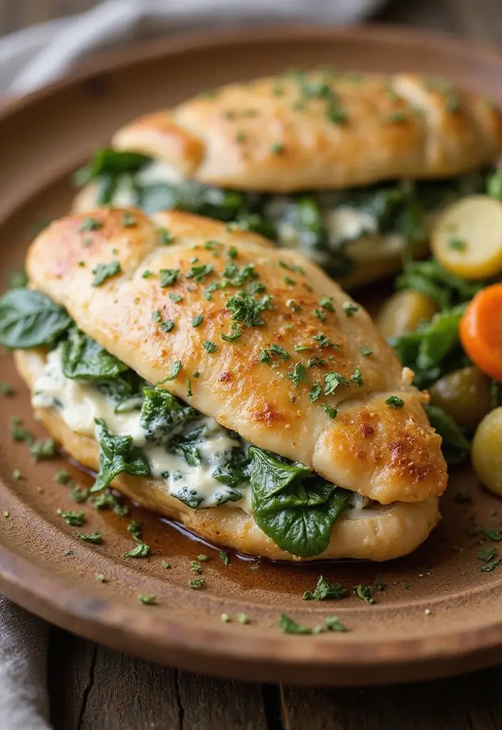 25 Easy Keto Chicken Breast Recipes That Save Time - 23. Spinach Stuffed Chicken Breasts