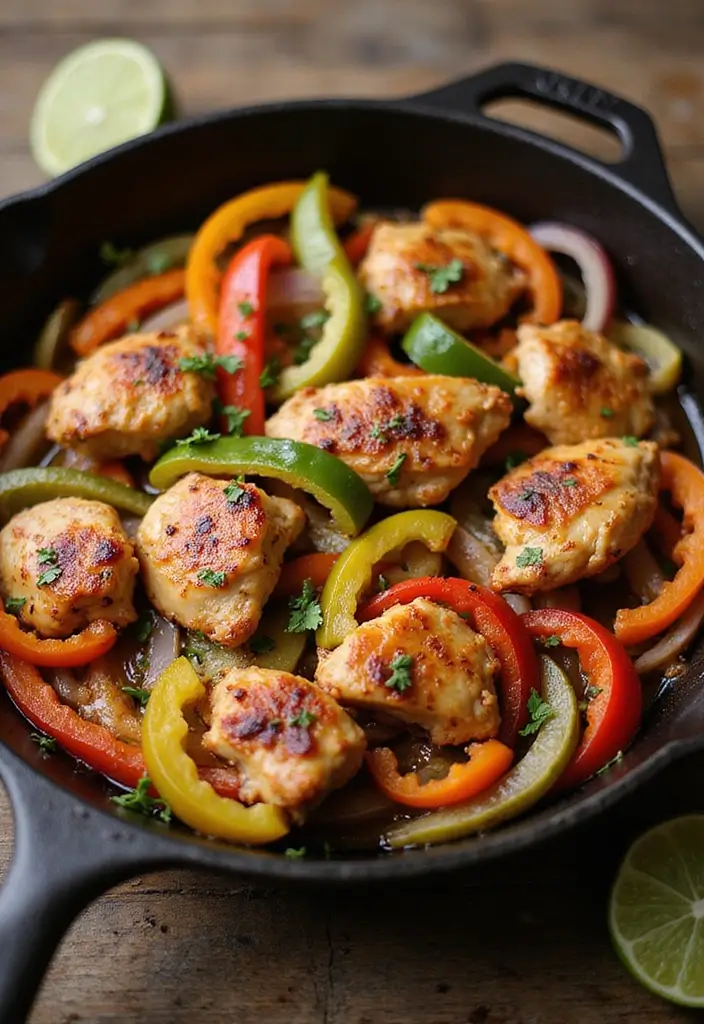 25 Easy Keto Chicken Breast Recipes That Save Time - 3. One-Pan Chicken Fajitas