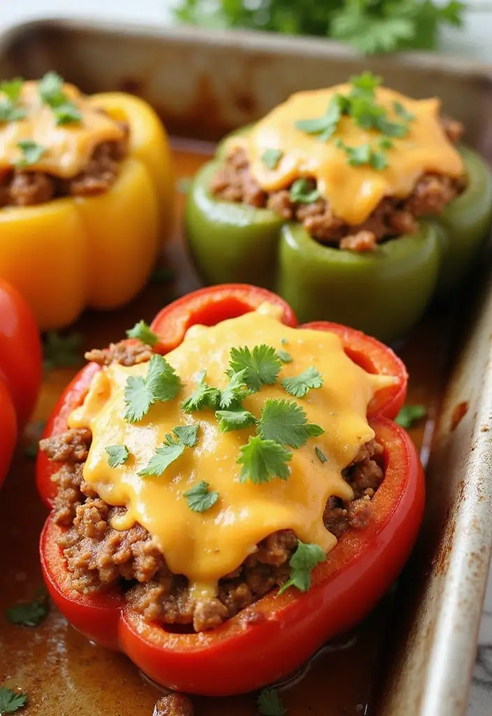 25 Easy Keto Recipes Dinner Ready in No Time - 19. Taco Stuffed Peppers