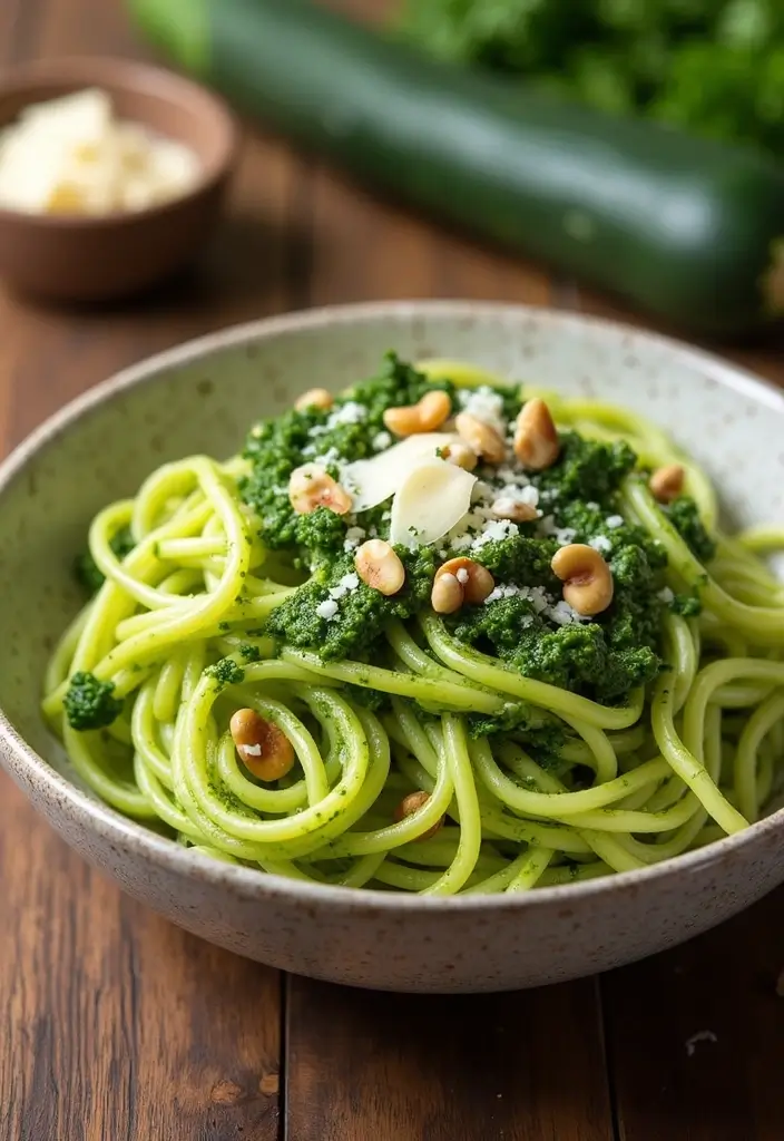 25 Easy Keto Recipes Dinner Ready in No Time - 2. Zucchini Noodles with Pesto