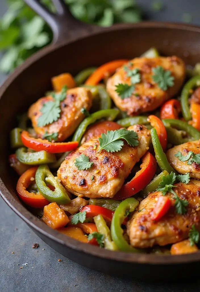 25 Easy Keto Recipes Dinner Ready in No Time - 21. Chicken Fajita Skillet