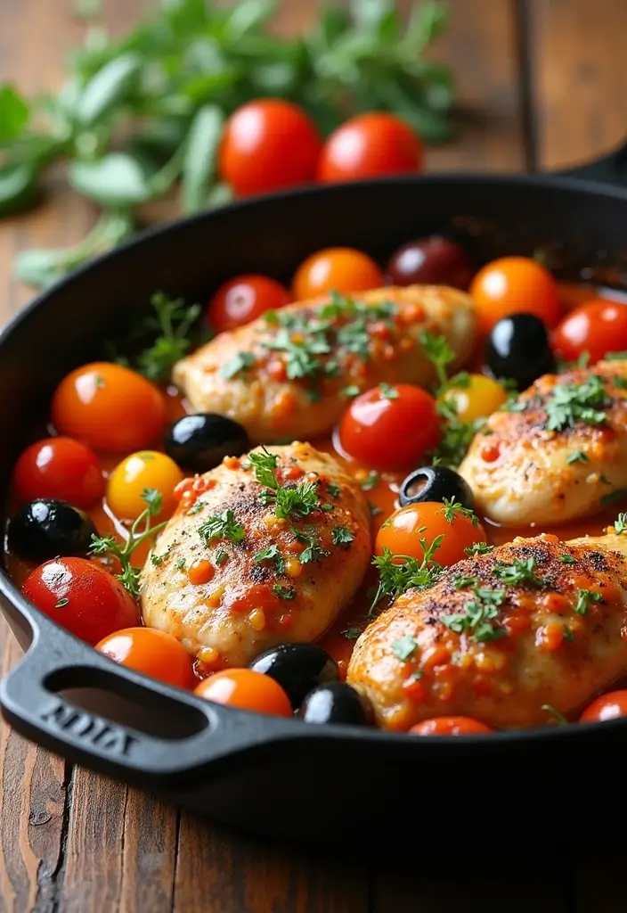 25 Easy Keto Recipes Dinner Ready in No Time - 22. One-Pan Mediterranean Chicken