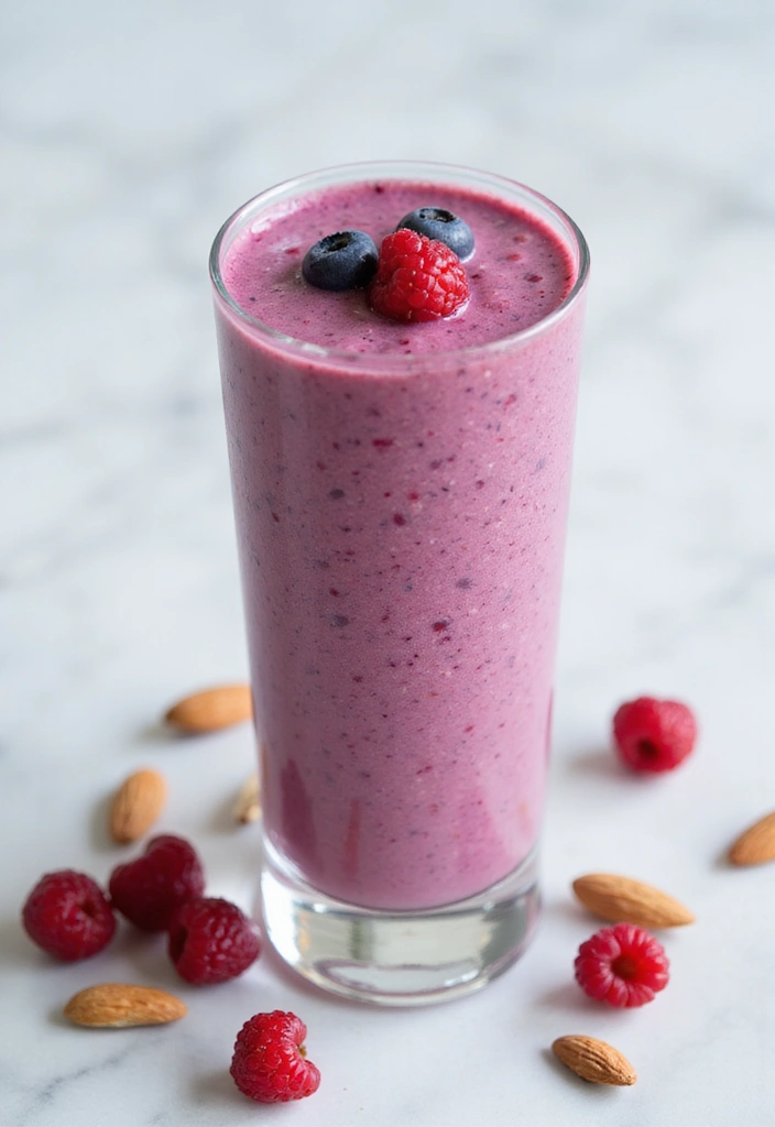 25 Keto Breakfast Recipes No Eggs Perfect for Variety 4 25 Keto Breakfast Recipes No Eggs Perfect for Variety - 4. Berry Almond Smoothie