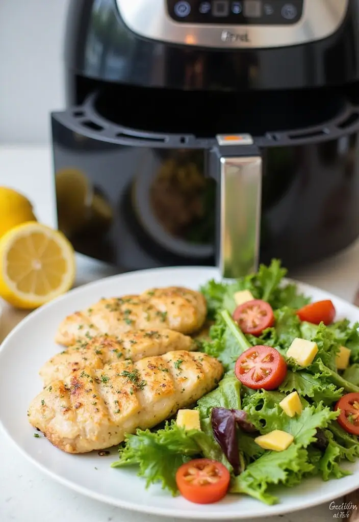 25 Keto Chicken Air Fryer Recipes Crispy and Low Carb 3 25 Keto Chicken Air Fryer Recipes Crispy and Low Carb - 3. Lemon Herb Air Fryer Chicken Breasts
