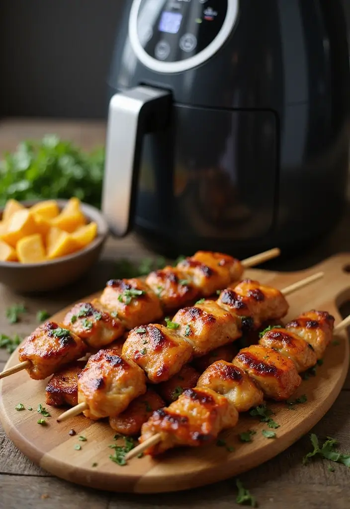 25 Keto Chicken Air Fryer Recipes Crispy and Low Carb 8 25 Keto Chicken Air Fryer Recipes Crispy and Low Carb - 8. BBQ Chicken Skewers