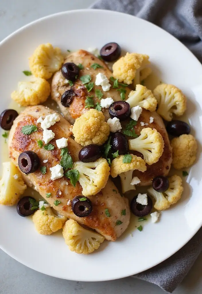 25 Keto Chicken and Cauliflower Recipes Flavorful and Filling - 10. Mediterranean Chicken and Cauliflower