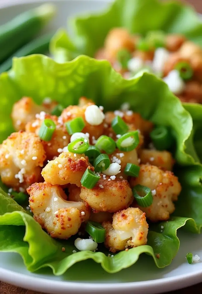 25 Keto Chicken and Cauliflower Recipes Flavorful and Filling - 17. Chicken and Cauliflower Lettuce Wraps