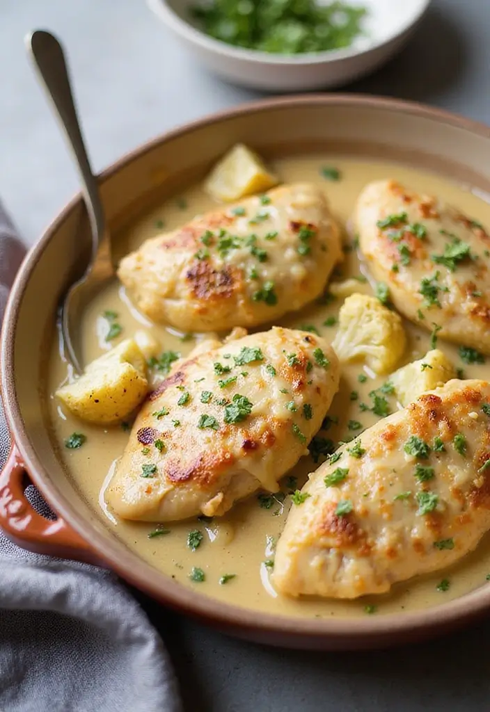 25 Keto Chicken and Cauliflower Recipes Flavorful and Filling - 18. Garlic Parmesan Chicken and Cauliflower