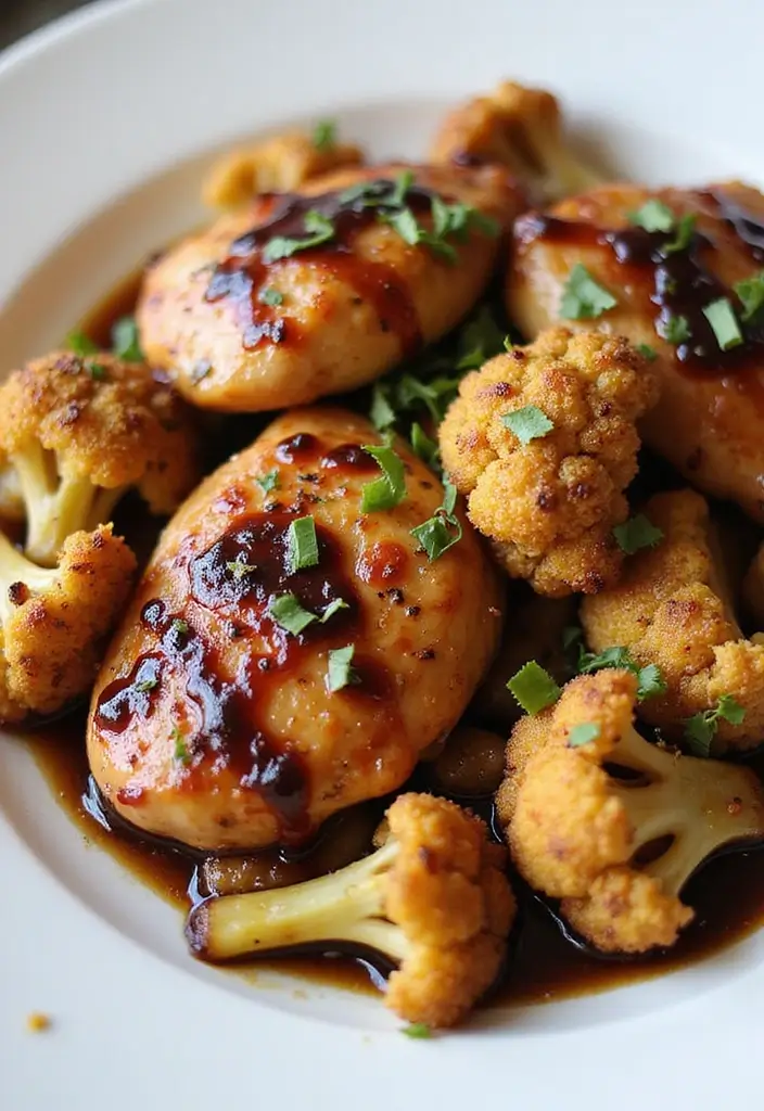 25 Keto Chicken and Cauliflower Recipes Flavorful and Filling - 23. Balsamic Glazed Chicken and Cauliflower