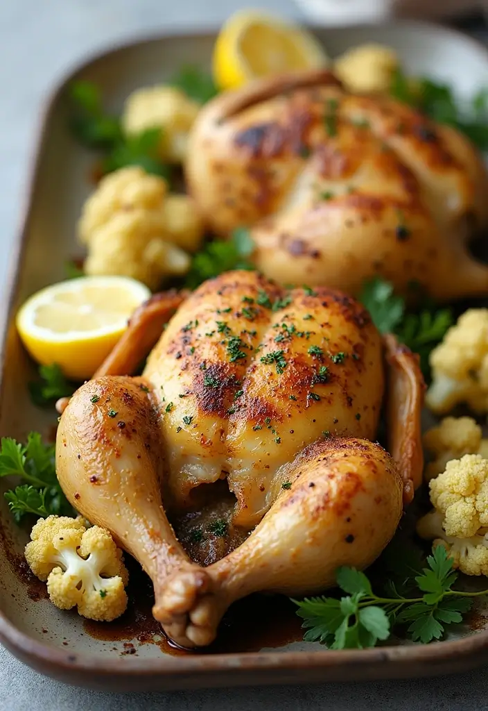 25 Keto Chicken and Cauliflower Recipes Flavorful and Filling - 4. Lemon Herb Roasted Chicken and Cauliflower
