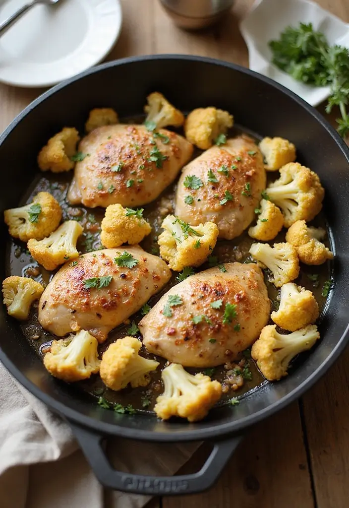 25 Keto Chicken and Cauliflower Recipes Flavorful and Filling - 6. One-Pan Chicken and Cauliflower Bake