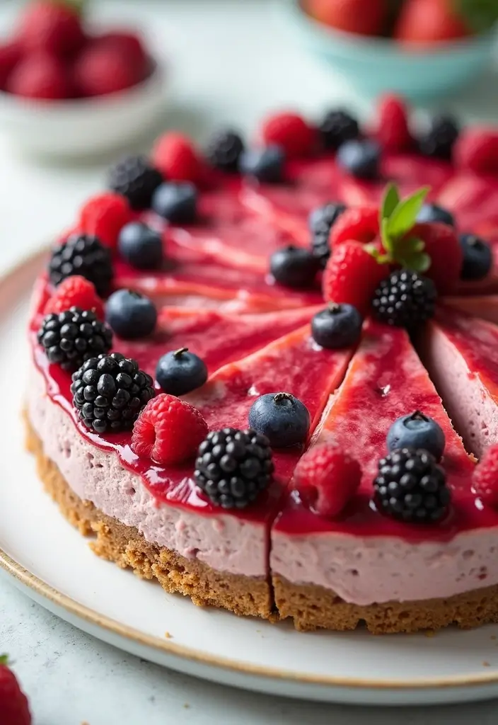 25 Keto Dessert Recipes 3 Ingredients or Less - 6. No-Bake Berry Cheesecake