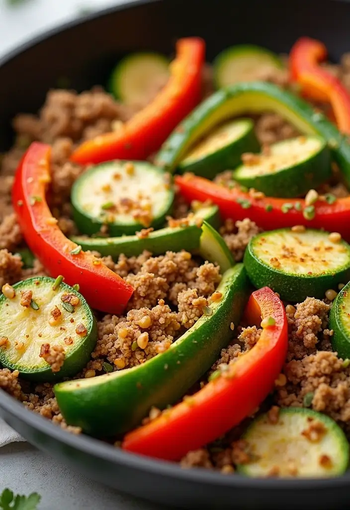 25 Keto Ground Turkey Recipes That Are Budget Friendly - 1. Turkey Zucchini Skillet