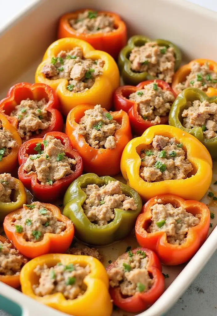 25 Keto Ground Turkey Recipes That Are Budget Friendly - 5. Turkey Stuffed Peppers