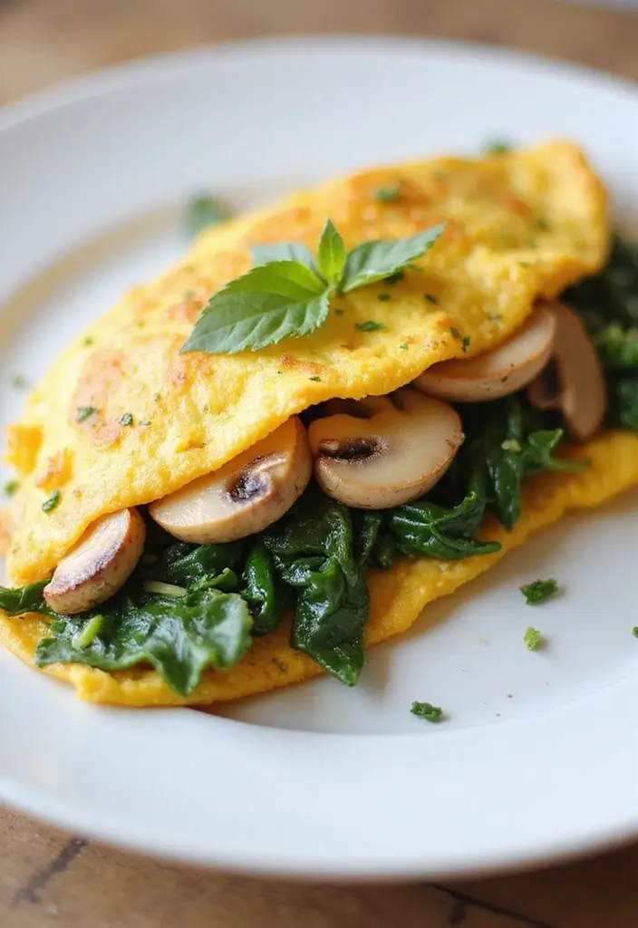 25 Keto Recipes for One Person: Quick and Easy Meals for Busy Professionals 5 25 Keto Recipes for One Person: Quick and Easy Meals for Busy Professionals - 5. Creamy Spinach and Mushroom Omelette