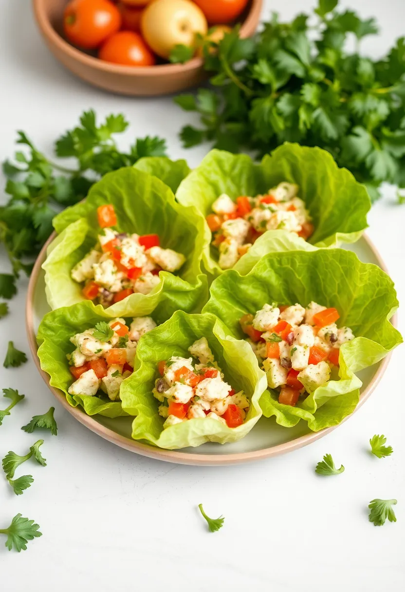 25 Keto Rotisserie Chicken Recipes Fast and Tasty - 16. Chicken Salad Lettuce Cups
