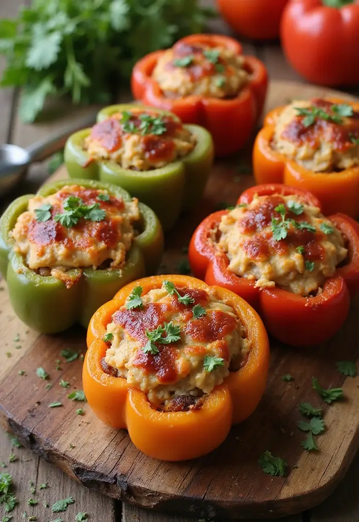 25 Keto Rotisserie Chicken Recipes Fast and Tasty - 7. BBQ Chicken Stuffed Peppers