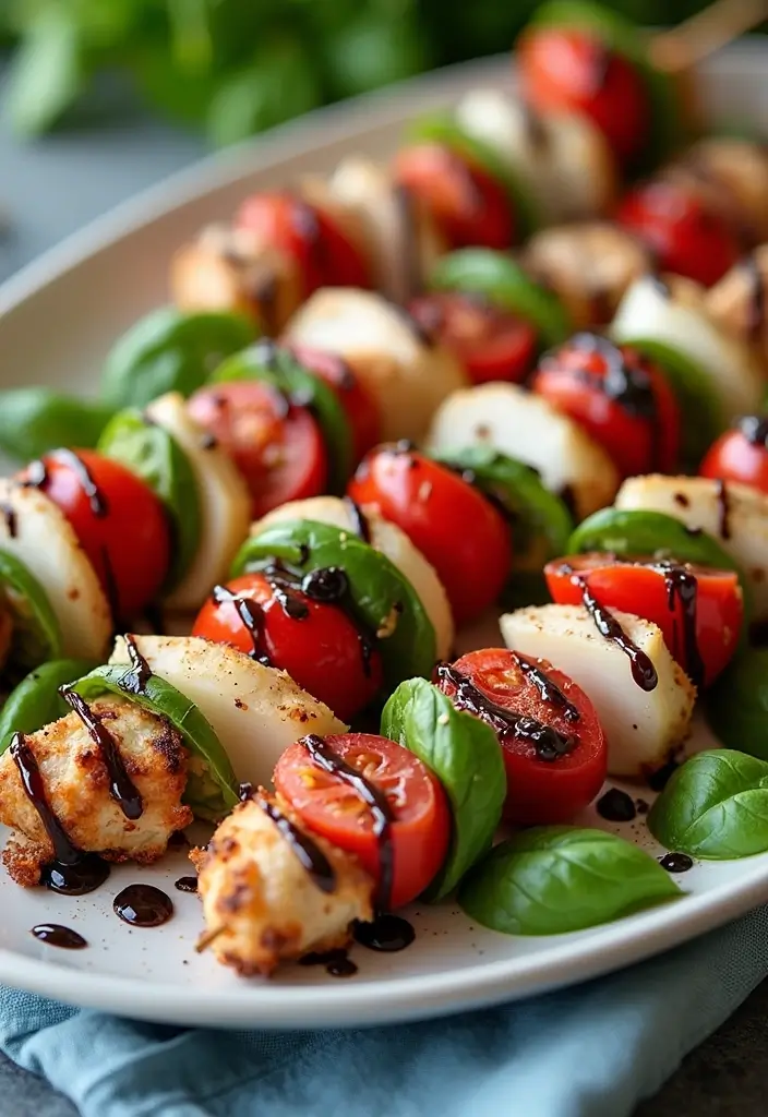 25 Keto Rotisserie Chicken Recipes Fast and Tasty - 9. Chicken Caprese Skewers