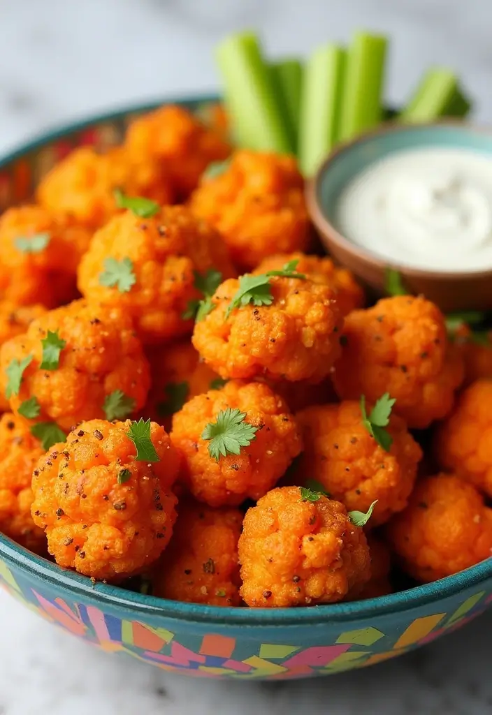 25 King Arthur Keto Flour Recipes Simple and Tasty - 21. Keto Buffalo Cauliflower Bites