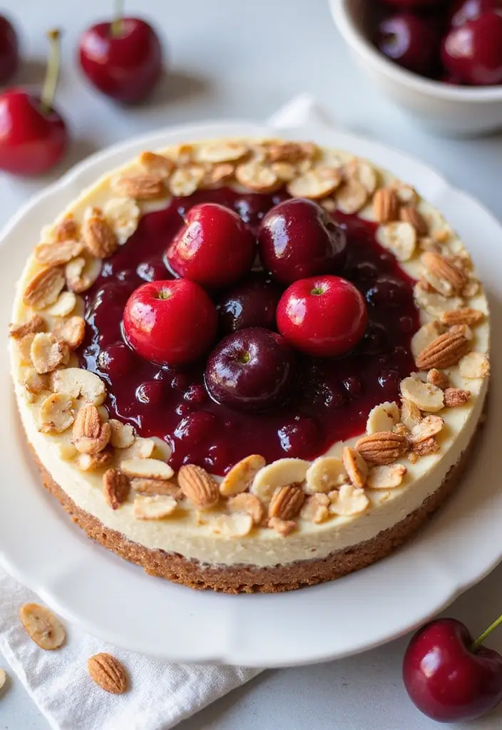 25 No Bake Keto Cheesecake Recipes That Always Impress - 12. Cherry Almond No Bake Keto Cheesecake