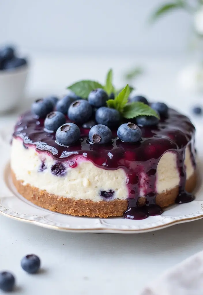 25 No Bake Keto Cheesecake Recipes That Always Impress - 19. Blueberry No Bake Keto Cheesecake