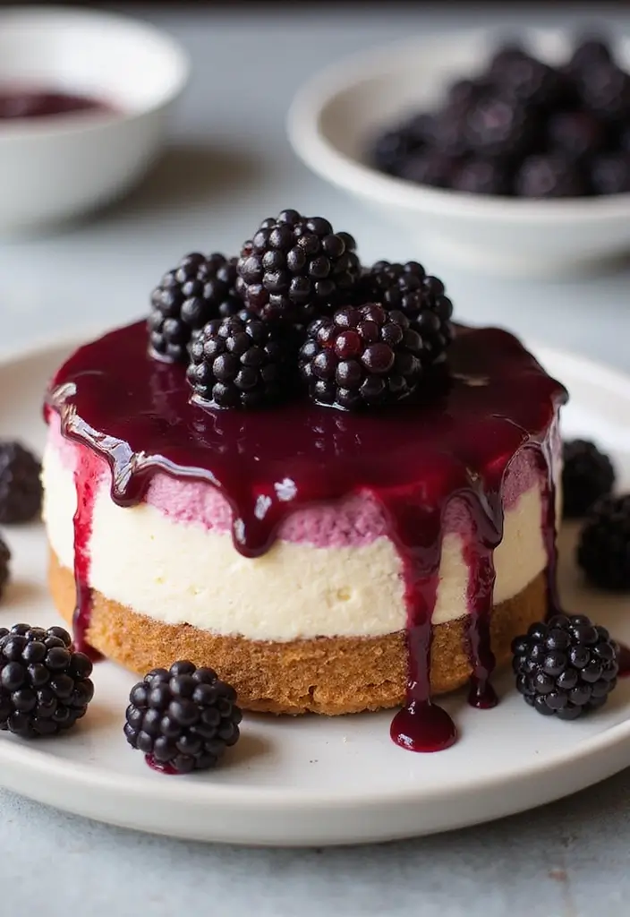 25 No Bake Keto Cheesecake Recipes That Always Impress - 22. Blackberry Vanilla No Bake Keto Cheesecake