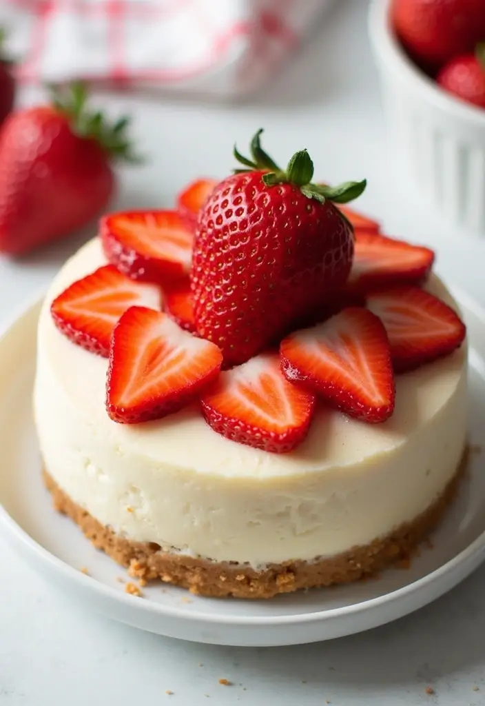 25 No Bake Keto Cheesecake Recipes That Always Impress - 23. Strawberry Shortcake No Bake Keto Cheesecake