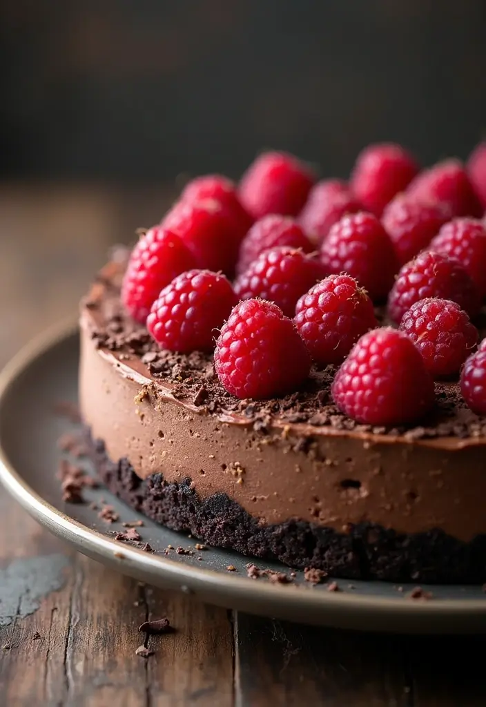 25 No Bake Keto Cheesecake Recipes That Always Impress - 25. Chocolate Raspberry No Bake Keto Cheesecake