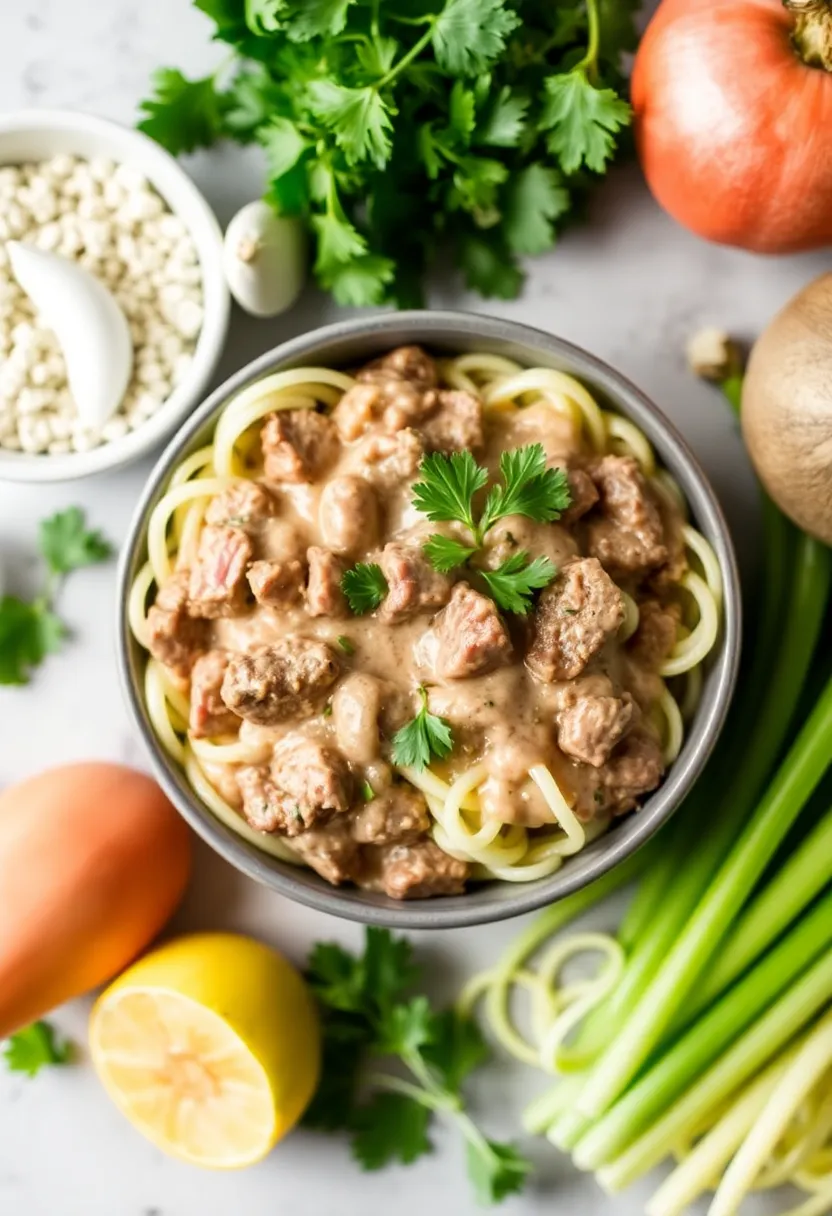 26 Easy Keto Ground Beef Recipes Family Friendly - 11. Keto Beef Stroganoff