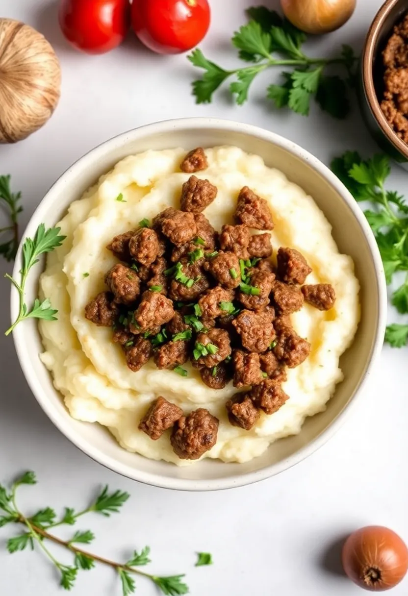 26 Easy Keto Ground Beef Recipes Family Friendly - 13. Beef and Cauliflower Mash
