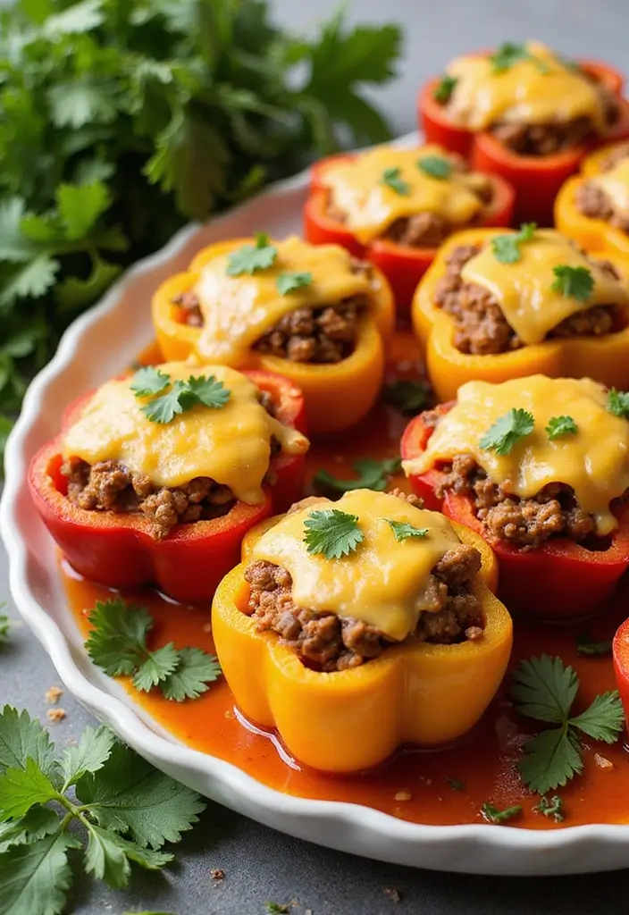 26 Easy Keto Ground Beef Recipes Family Friendly - 4. Cheesy Stuffed Bell Peppers