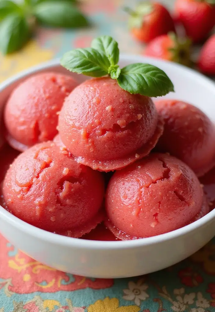 27 Dash My Pint Ice Cream Maker Recipes Keto and Delicious - 3. Strawberry Basil Sorbet