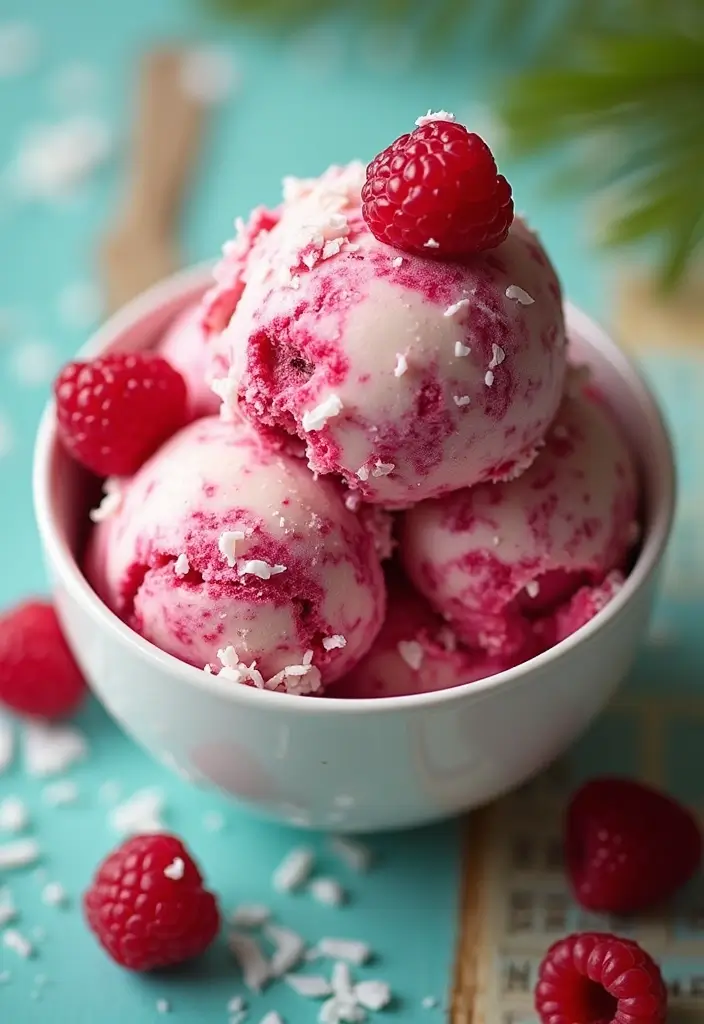 27 Dash My Pint Ice Cream Maker Recipes Keto and Delicious - 8. Raspberry Coconut Swirl