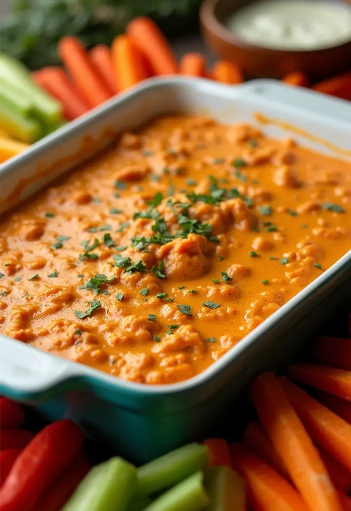 27 Keto 4th of July Recipes Festive and Delicious - 11. Spicy Buffalo Chicken Dip
