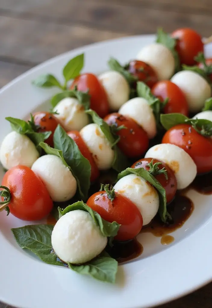 27 Keto 4th of July Recipes Festive and Delicious - 12. Keto Caprese Salad Skewers