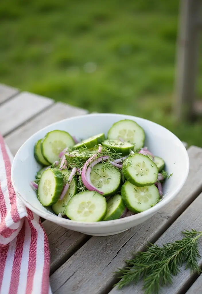 27 Keto 4th of July Recipes Festive and Delicious - 6. Refreshing Cucumber Salad