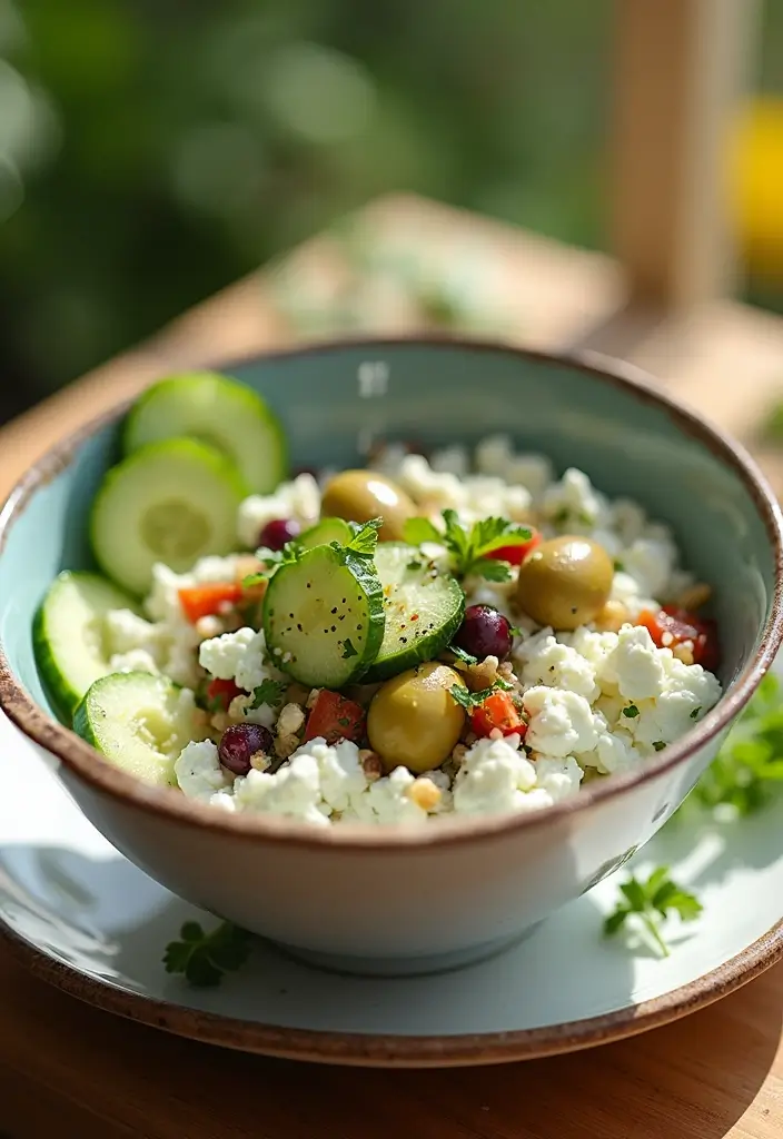 27 Keto Cottage Cheese Recipes Breakfast Approved - 13. Greek-Inspired Cottage Cheese Bowl