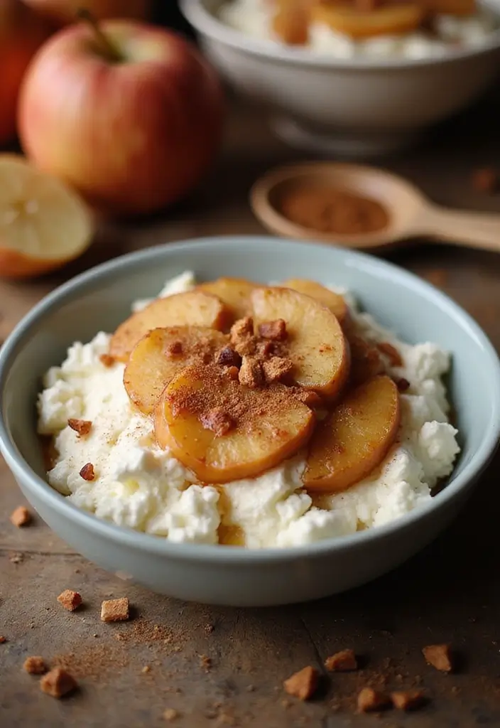 27 Keto Cottage Cheese Recipes Breakfast Approved - 14. Cottage Cheese with Cinnamon Apples