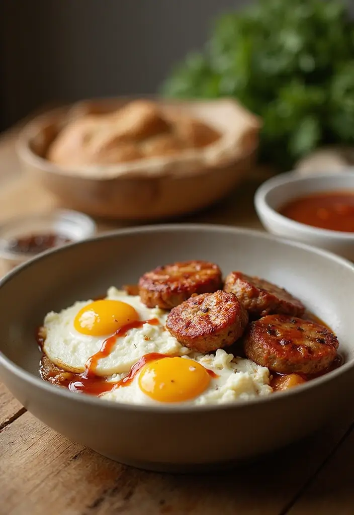 27 Keto Cottage Cheese Recipes Breakfast Approved - 15. Cottage Cheese and Sausage Bowl