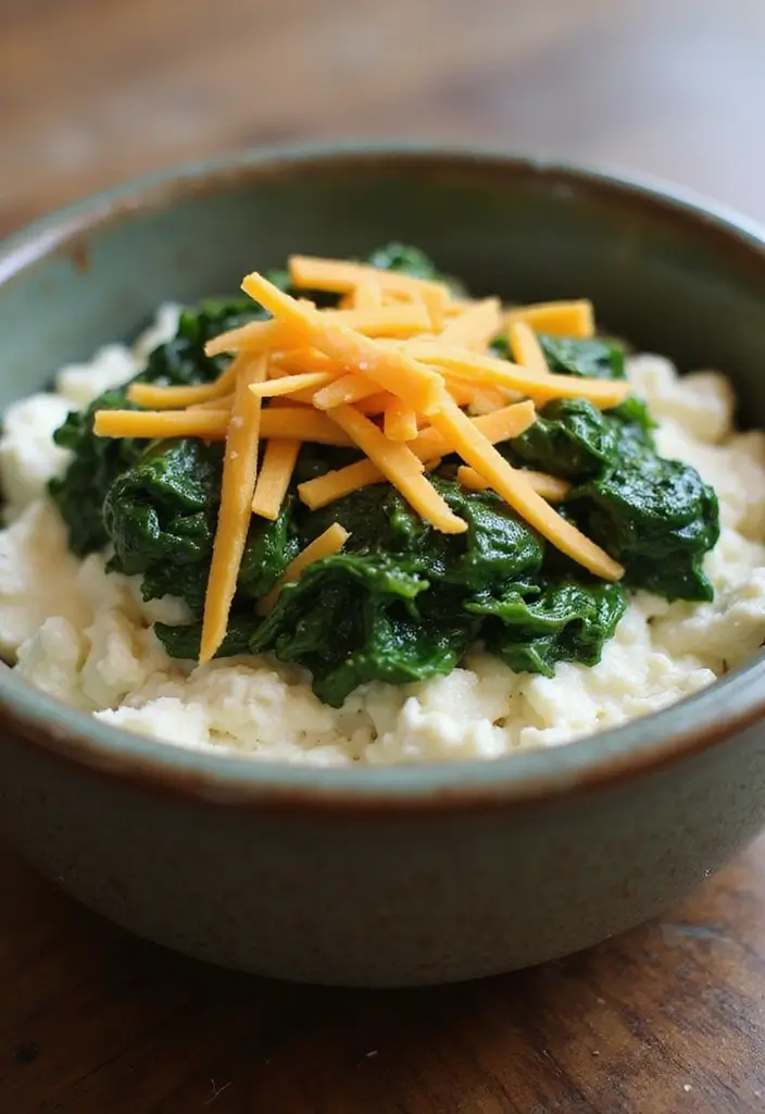 27 Keto Cottage Cheese Recipes Breakfast Approved - 2. Savory Spinach and Cheese Bowl