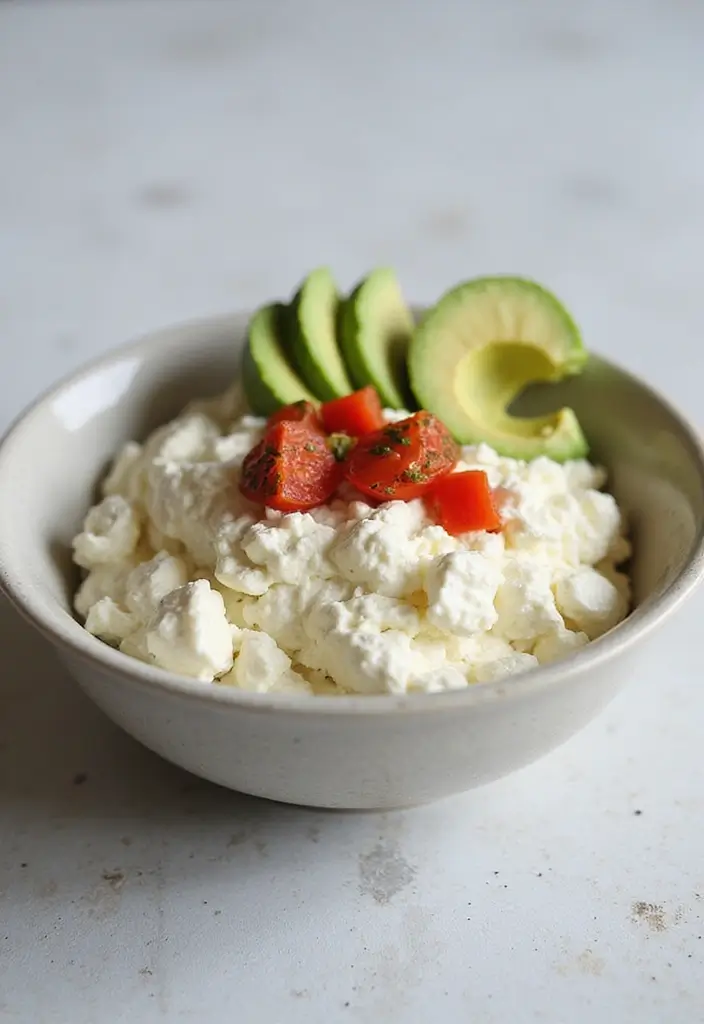 27 Keto Cottage Cheese Recipes Breakfast Approved - 22. Cottage Cheese with Avocado and Tomato