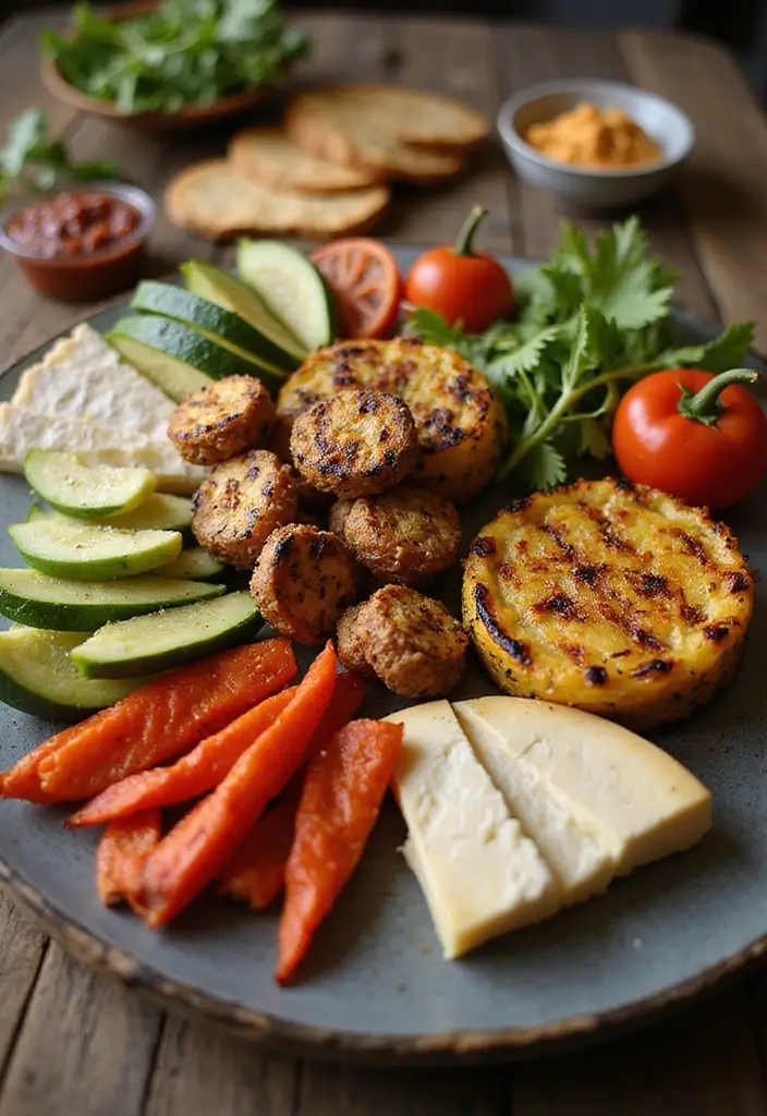 28 Keto Brunch Recipes for a Crowd Everyone Will Enjoy 13 28 Keto Brunch Recipes for a Crowd Everyone Will Enjoy - 13. Grilled Vegetable and Cheese Platter