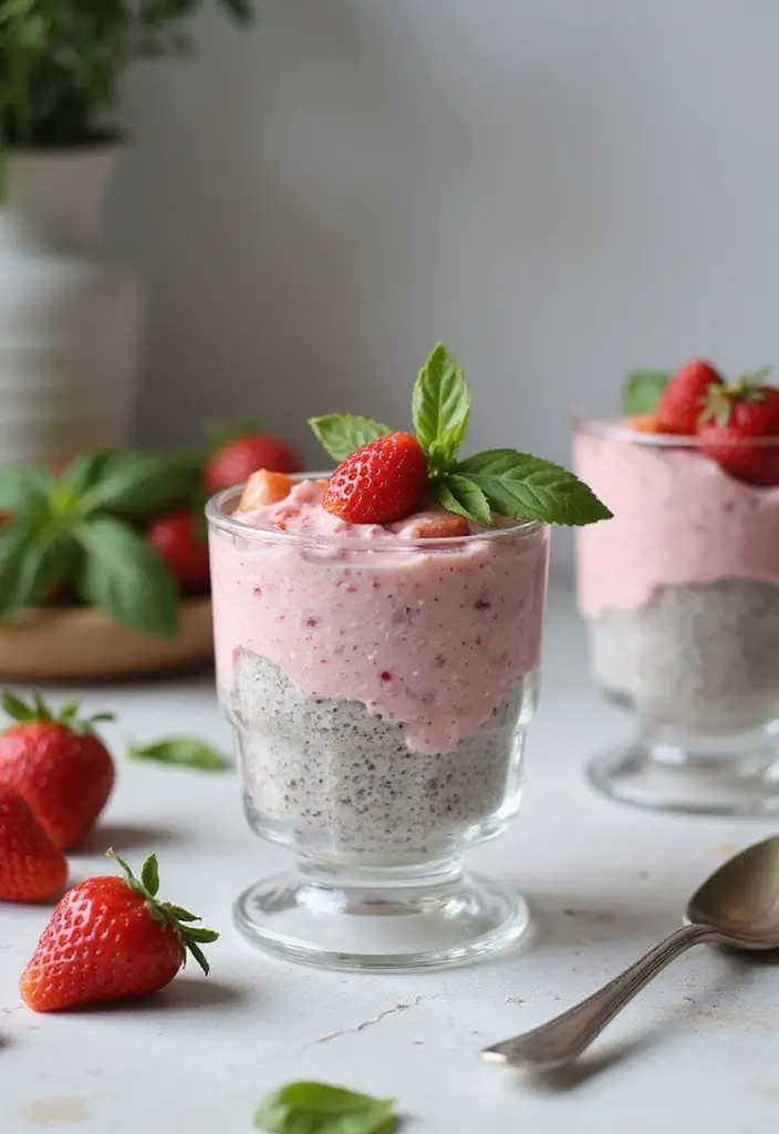 28 Keto Chia Pudding Recipes: Healthy and Sweet 10 28 Keto Chia Pudding Recipes: Healthy and Sweet - 10. Strawberry Basil Chia Pudding