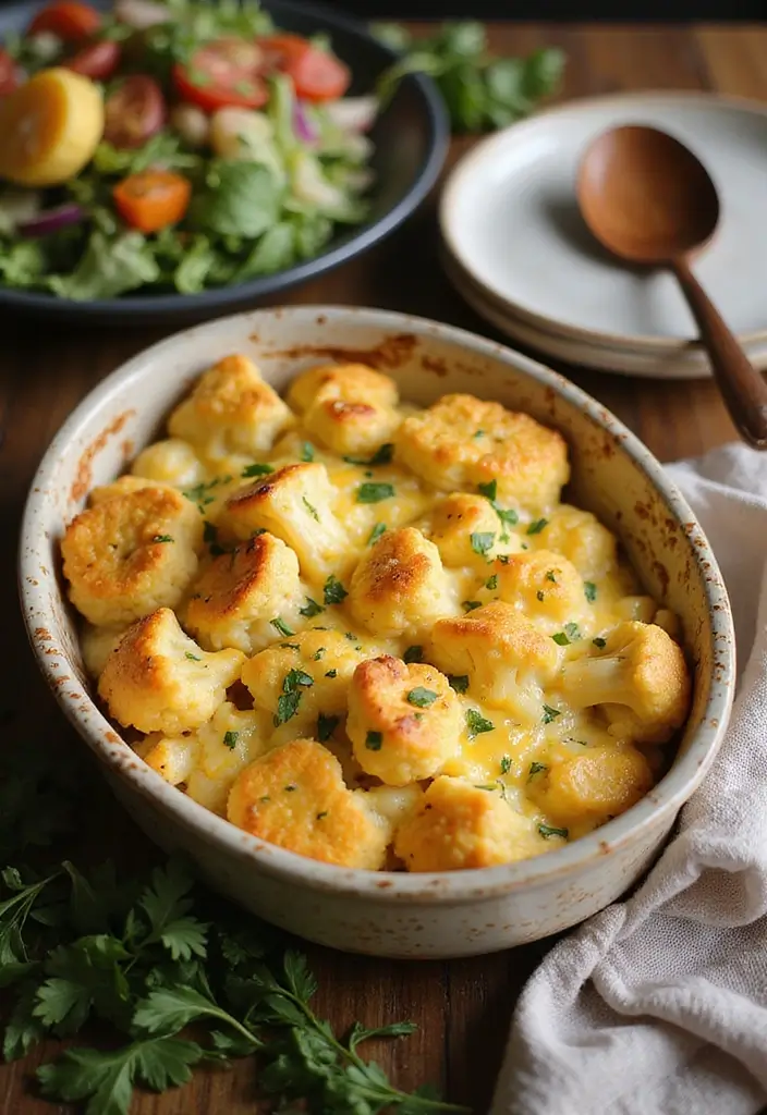 30 Cheap Keto Dinner Recipes That Save Money - 1. Cheesy Cauliflower Casserole