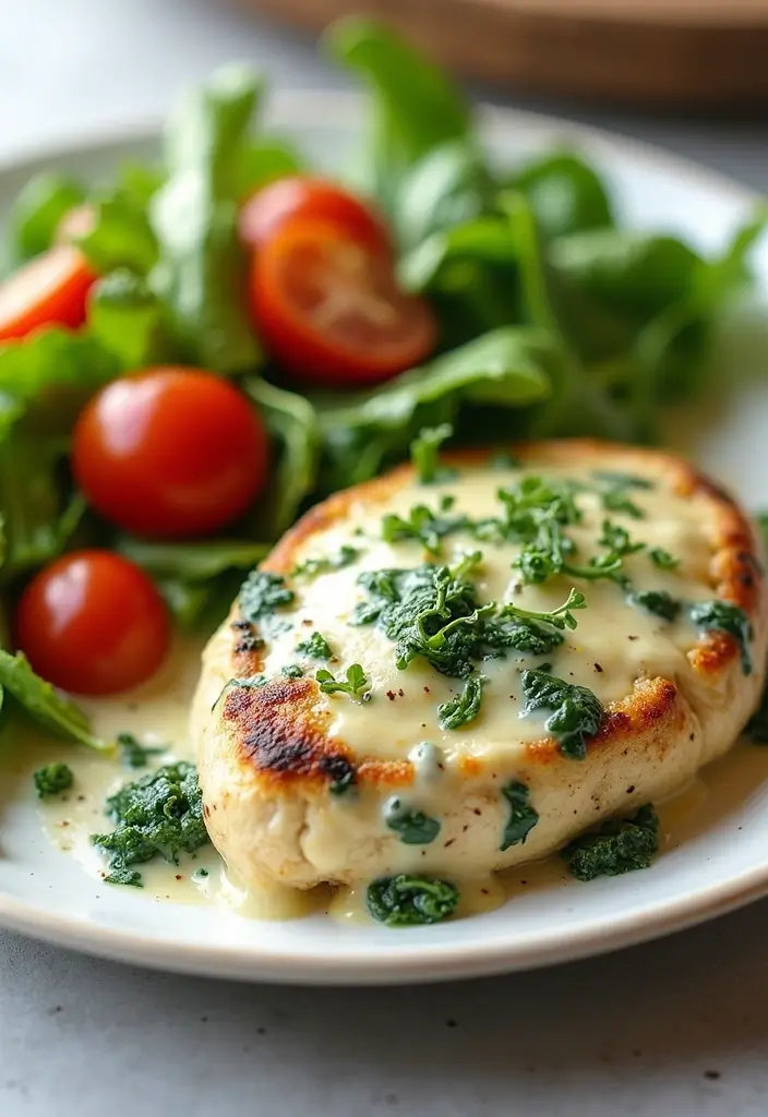 30 Cheap Keto Dinner Recipes That Save Money - 27. Creamy Spinach Artichoke Chicken