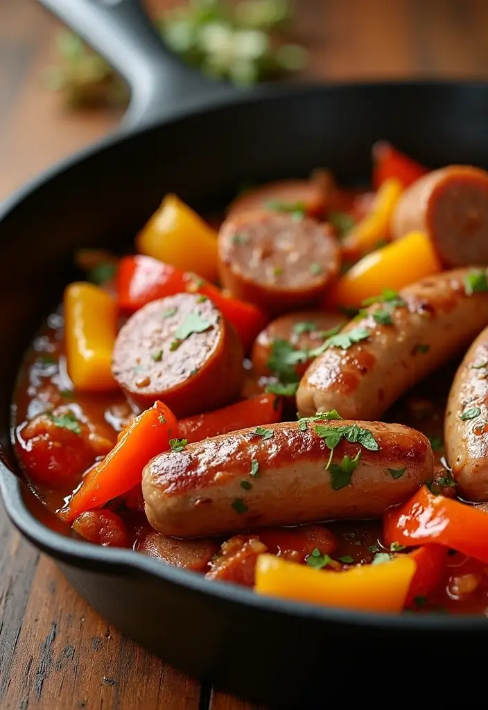 30 Cheap Keto Dinner Recipes That Save Money - 28. Sausage and Pepper Skillet