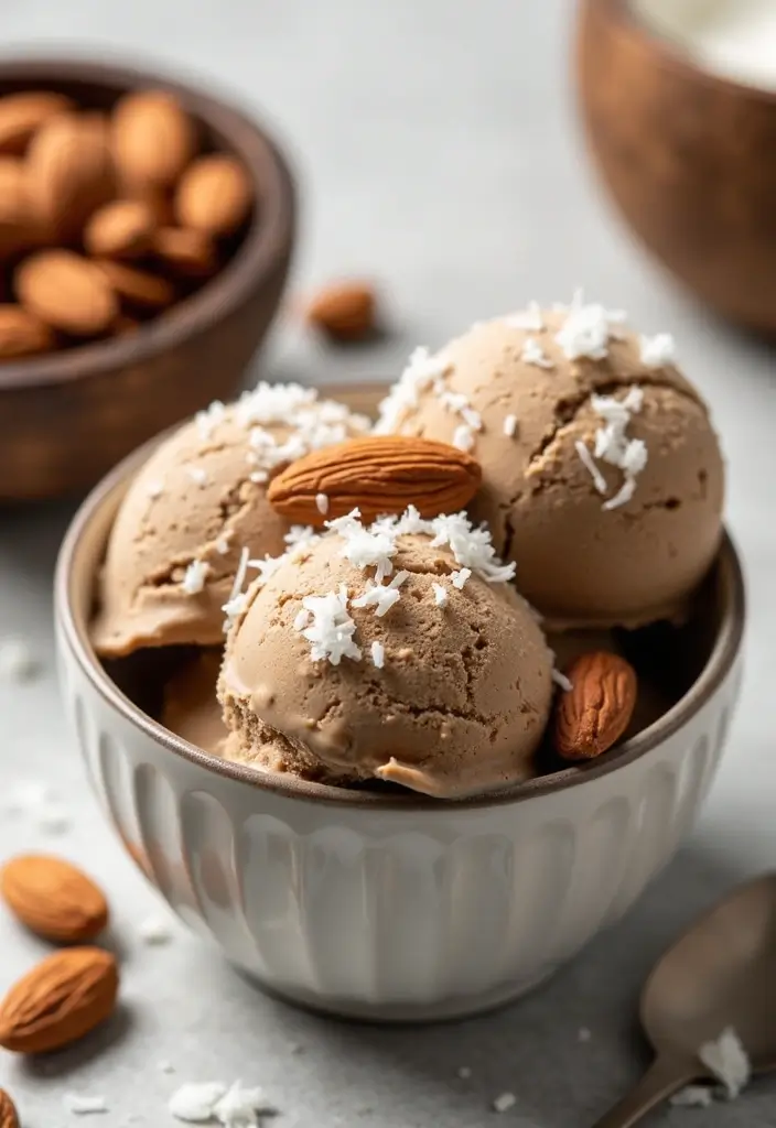 30 Creamy and Rich Keto Coffee Ice Cream Recipes with Unique Flavor Additions 7 30 Creamy and Rich Keto Coffee Ice Cream Recipes with Unique Flavor Additions - 7. Almond Joy Coffee Ice Cream