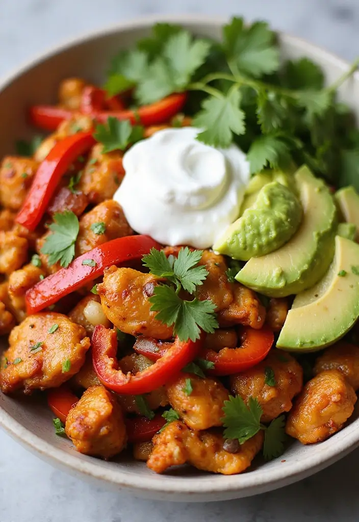 30 Keto Chicken Instant Pot Recipes Quick and Flavorful - 9. Chicken Fajita Bowl