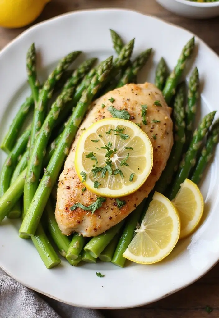 30 Keto Chicken and Asparagus Recipes Light and Healthy - 1. Lemon Garlic Chicken with Asparagus